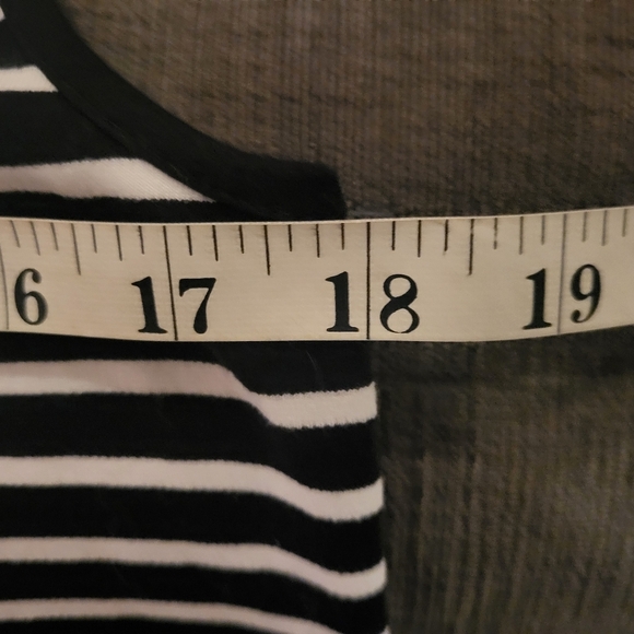 Melissa Nepton Black and White Striped Sleeveless Top With Sheer Bottom - Picture 5 of 5